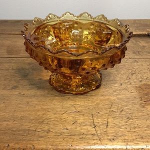 Authentic Fenton amber glass epergne